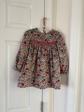 Mayoral Floral Printed Velvet Dress